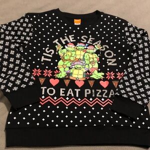 Teenage Mutant Ninja Turtles Ugly Sweater Tis The Season To Eat Pizza Pls Read